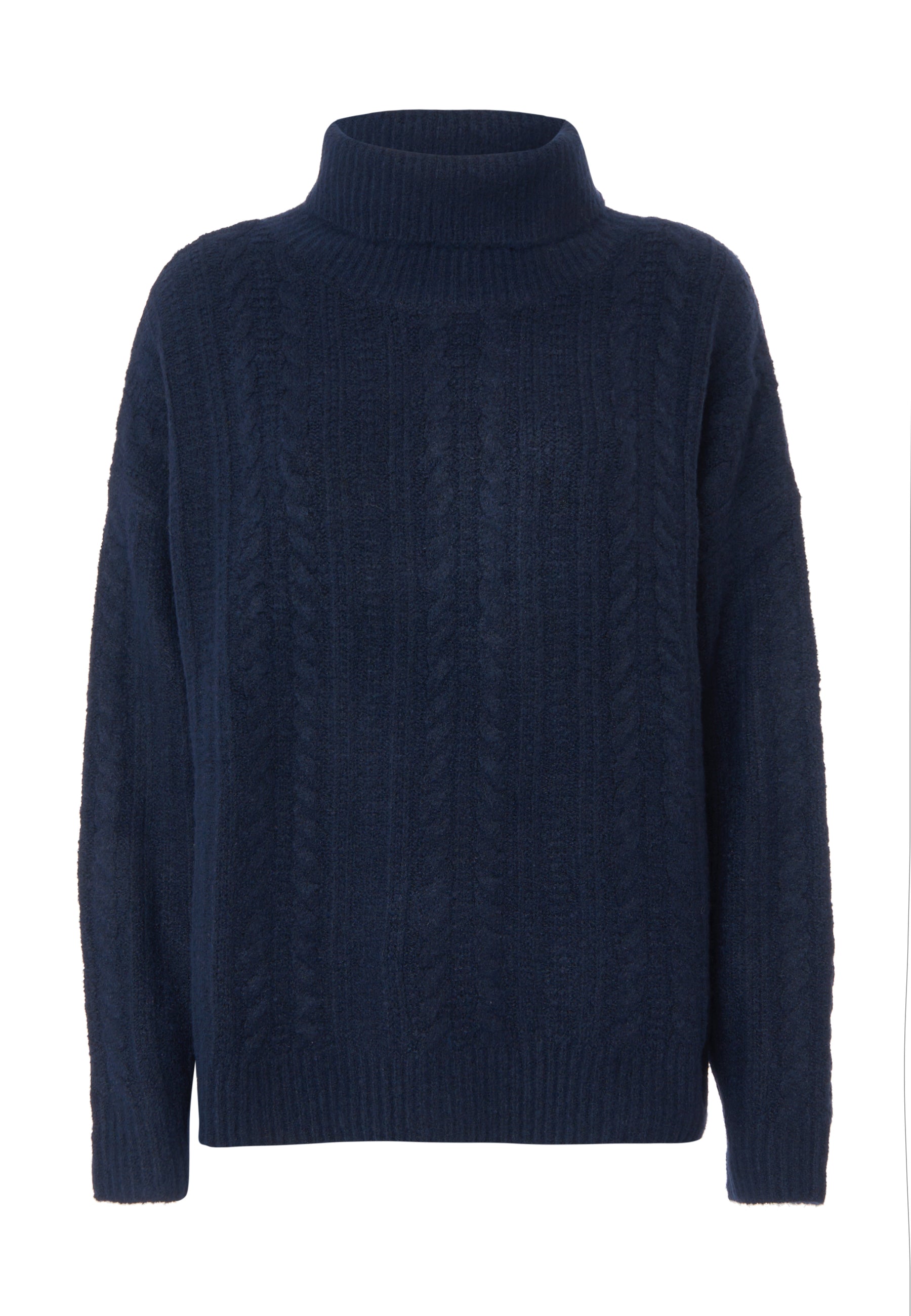 Maglia dolcevita lavorazione a spiga