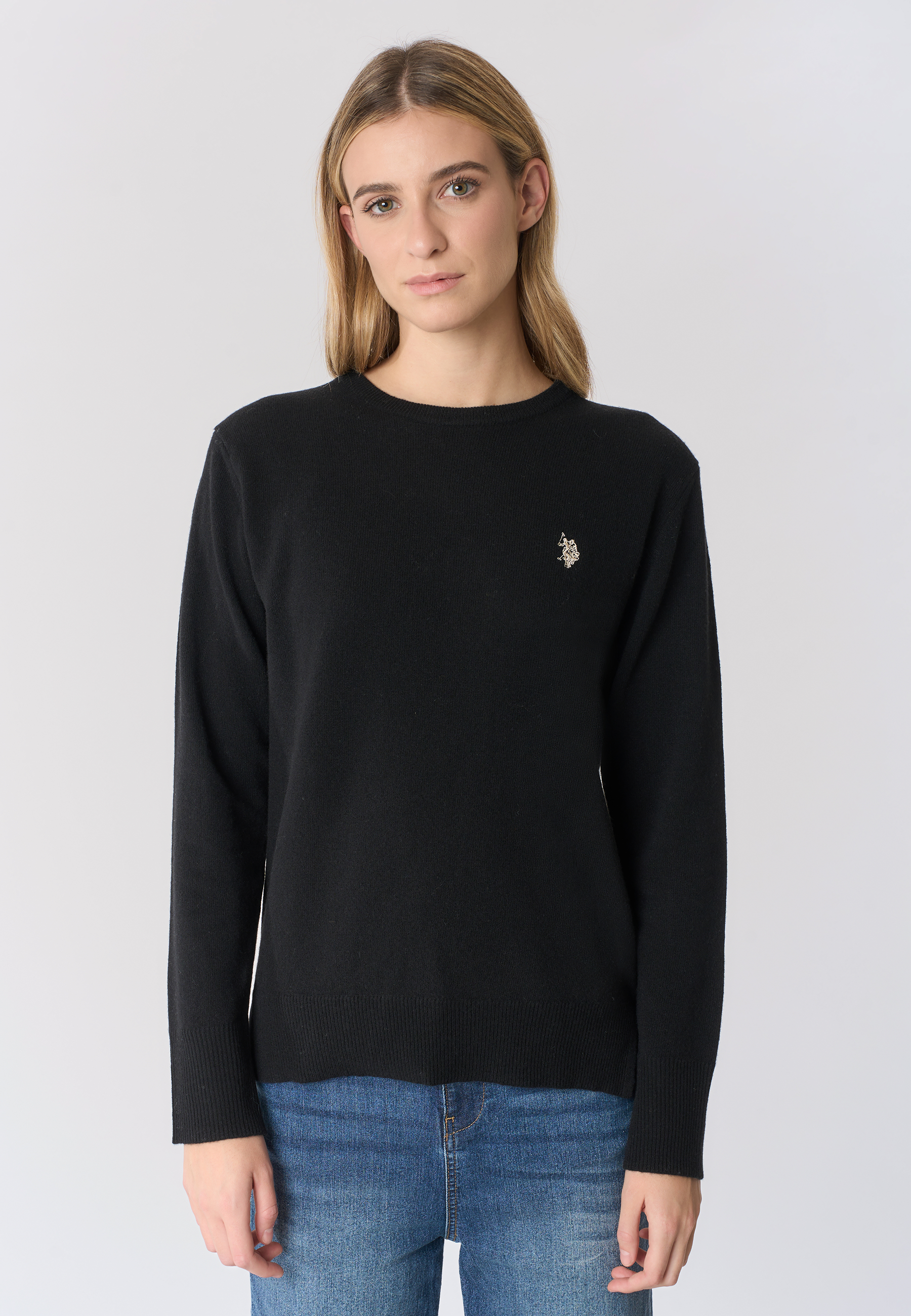 Maglia girocollo misto lana e cashmere