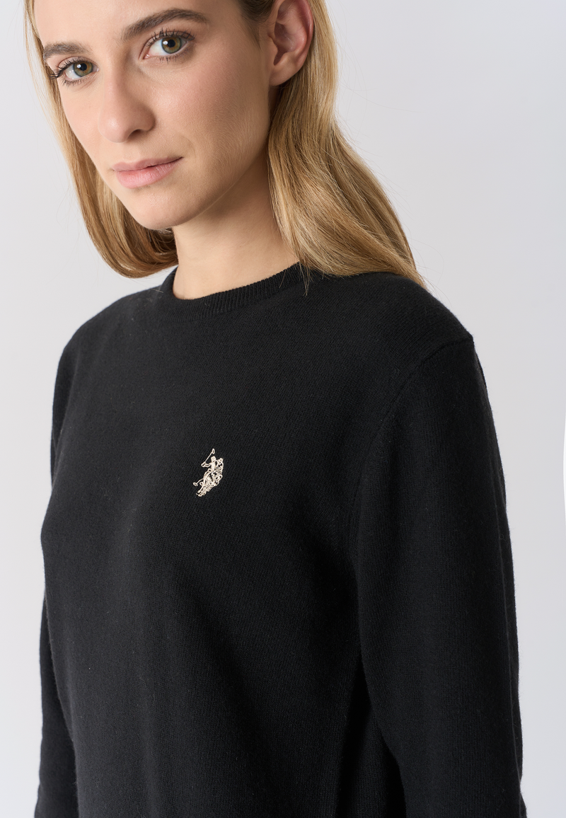 Maglia girocollo misto lana e cashmere