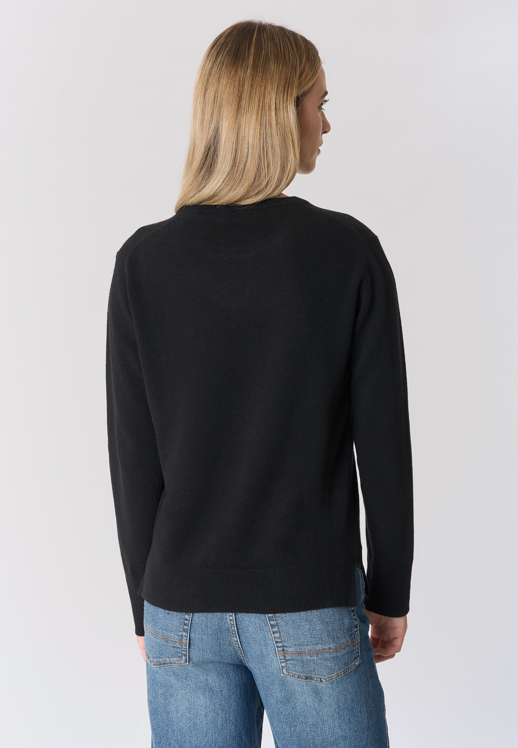 Maglia girocollo misto lana e cashmere