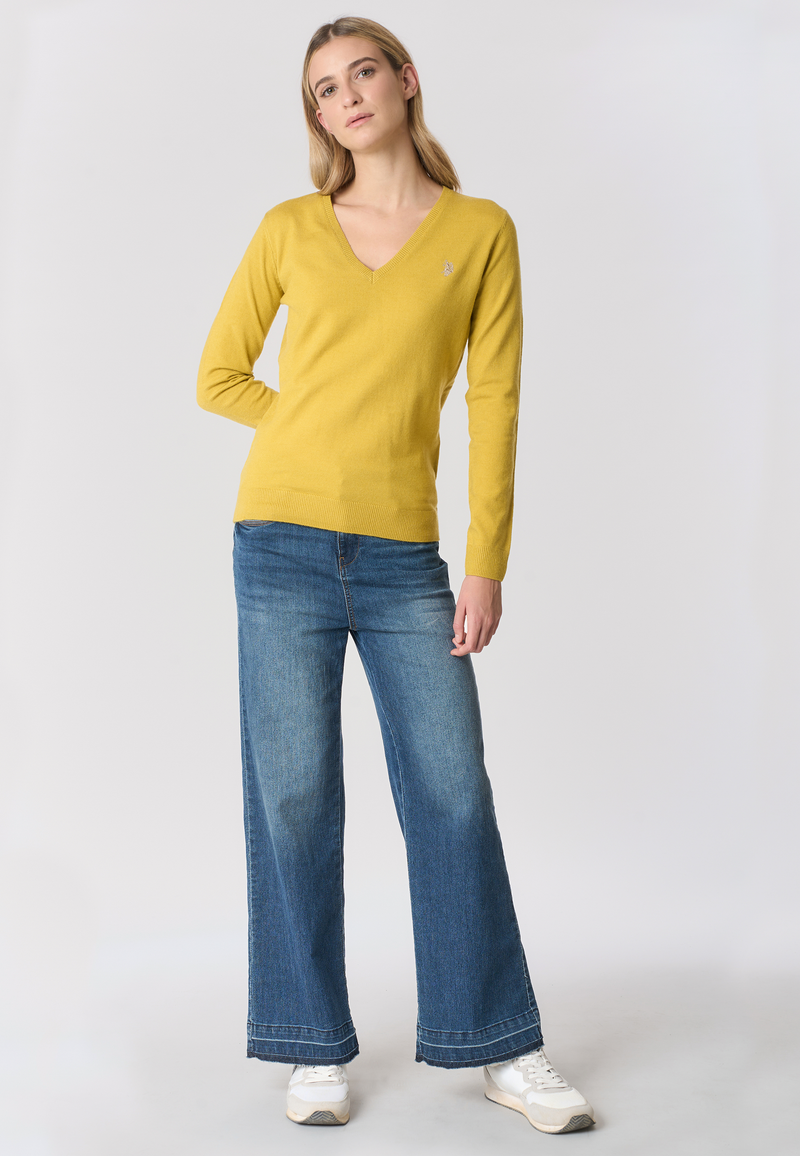 Maglia scollo a V con logo