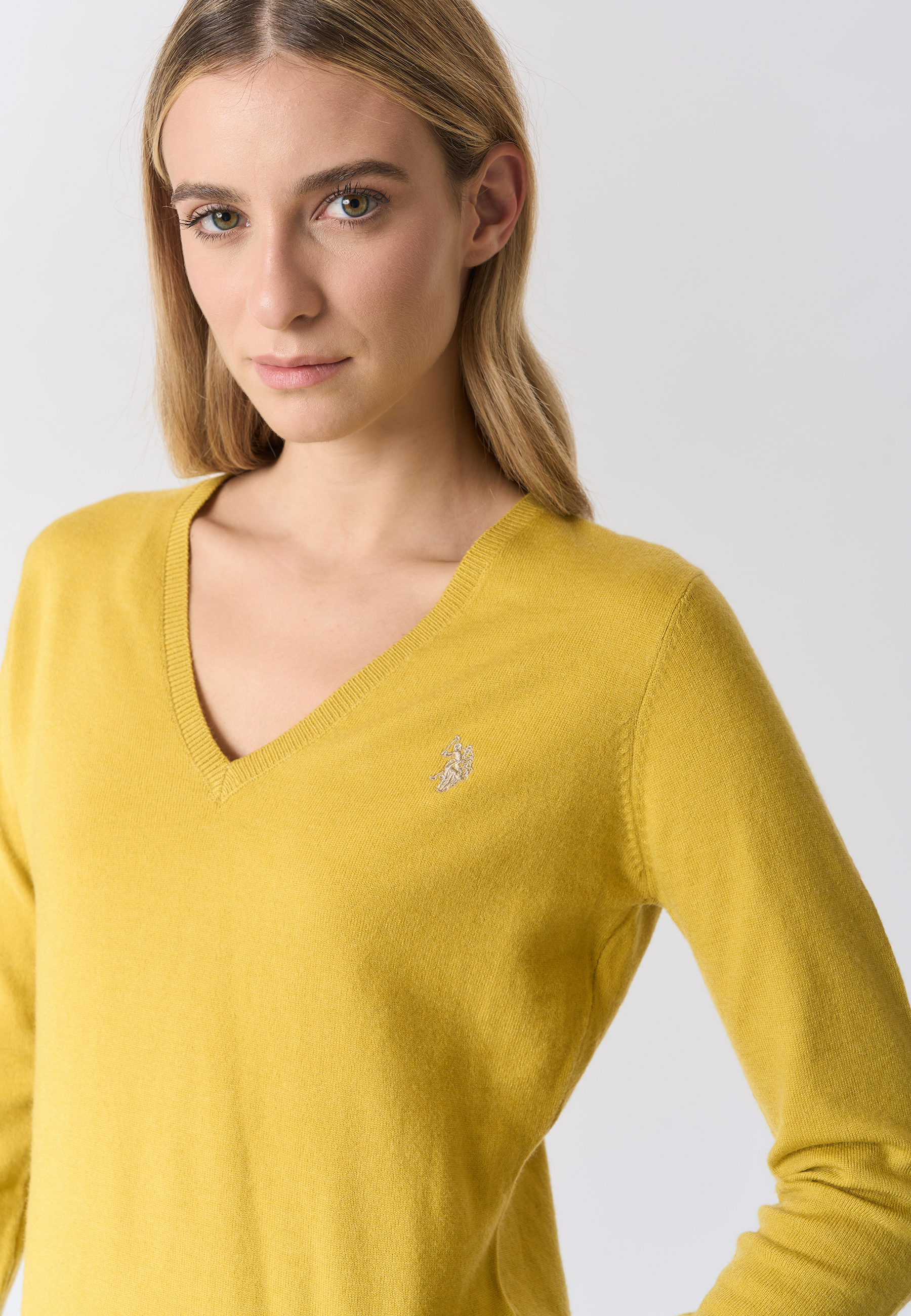 Maglia scollo a V con logo