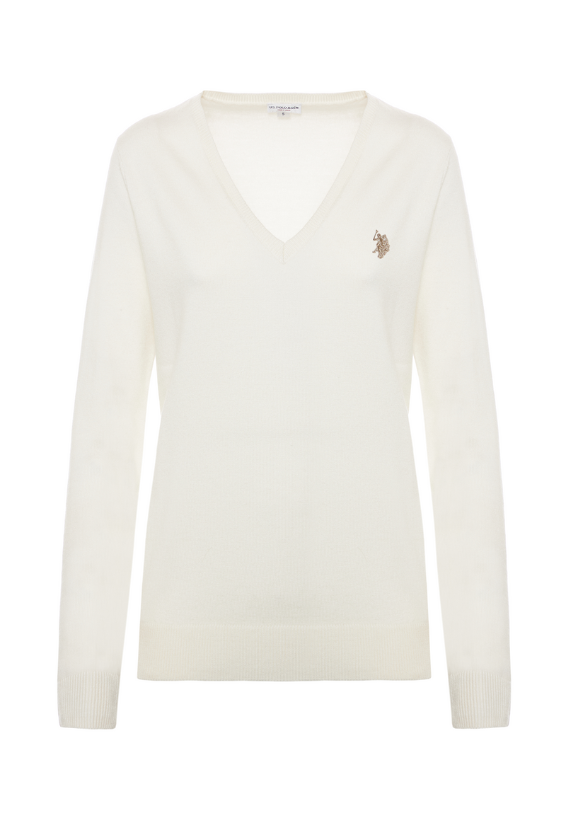 Maglia scollo a V con logo