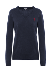 Maglia scollo a V con logo