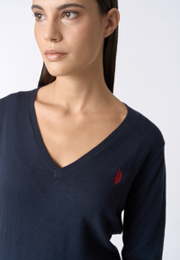 Maglia scollo a V con logo