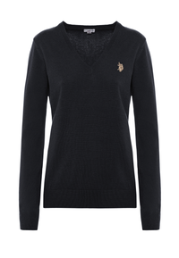 Maglia scollo a V con logo