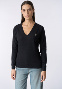 Maglia scollo a V con logo