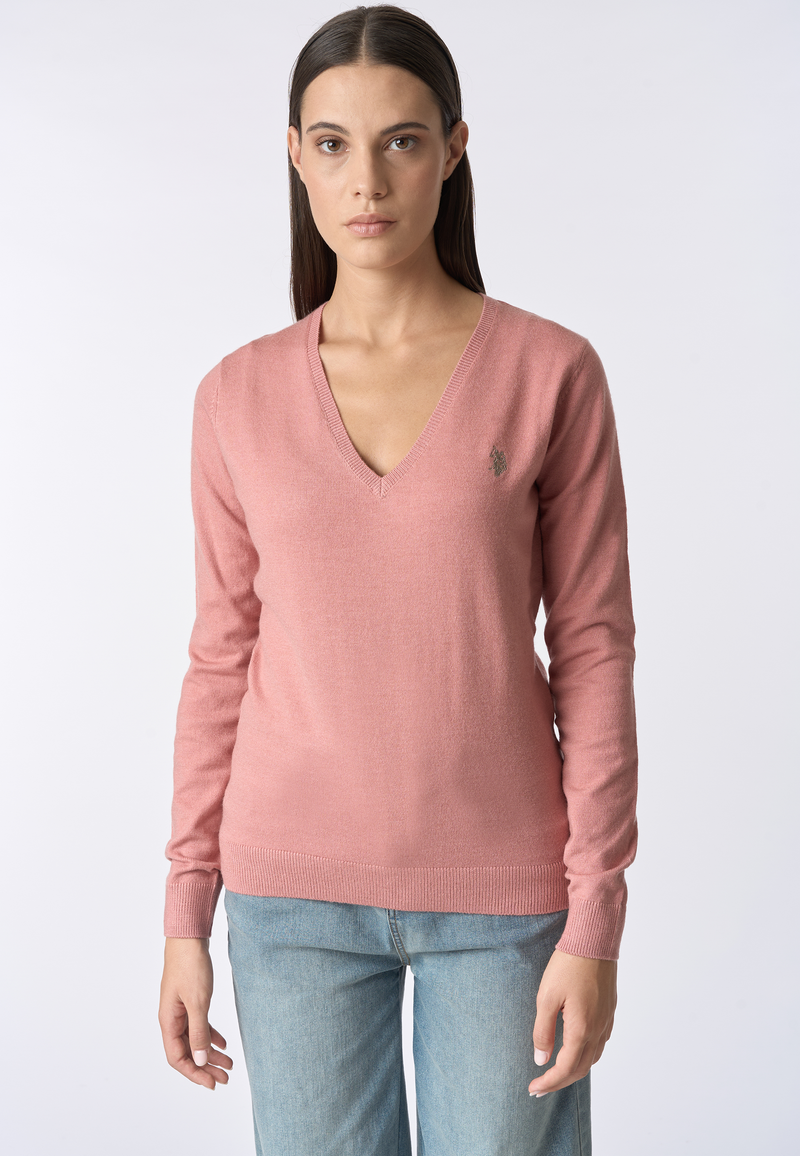 Maglia scollo a V con logo