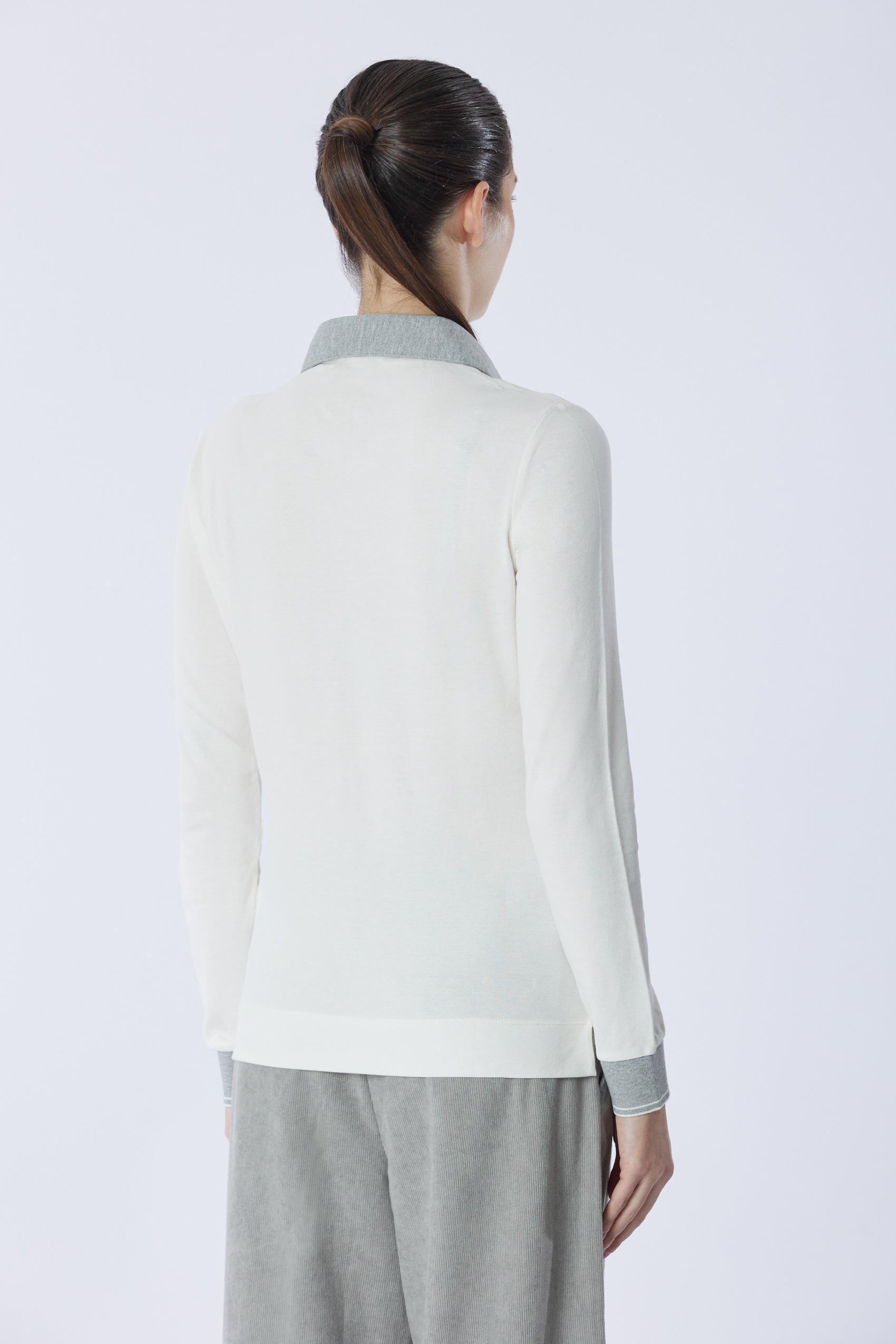 Polo shirt a maniche lunghe micro piquet stretch