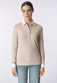 Polo shirt a maniche lunghe micro piquet stretch