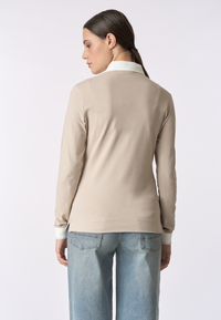 Polo shirt a maniche lunghe micro piquet stretch
