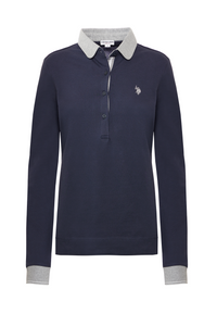 Polo shirt a maniche lunghe micro piquet stretch