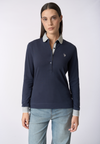 Polo shirt a maniche lunghe micro piquet stretch