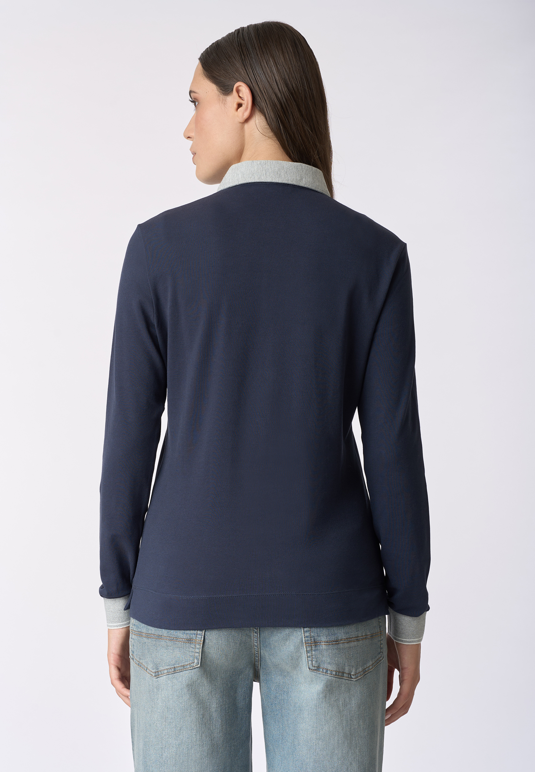 Polo shirt a maniche lunghe micro piquet stretch