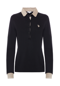 Polo shirt a maniche lunghe micro piquet stretch