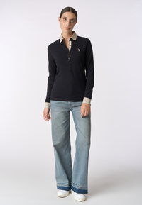Polo shirt a maniche lunghe micro piquet stretch