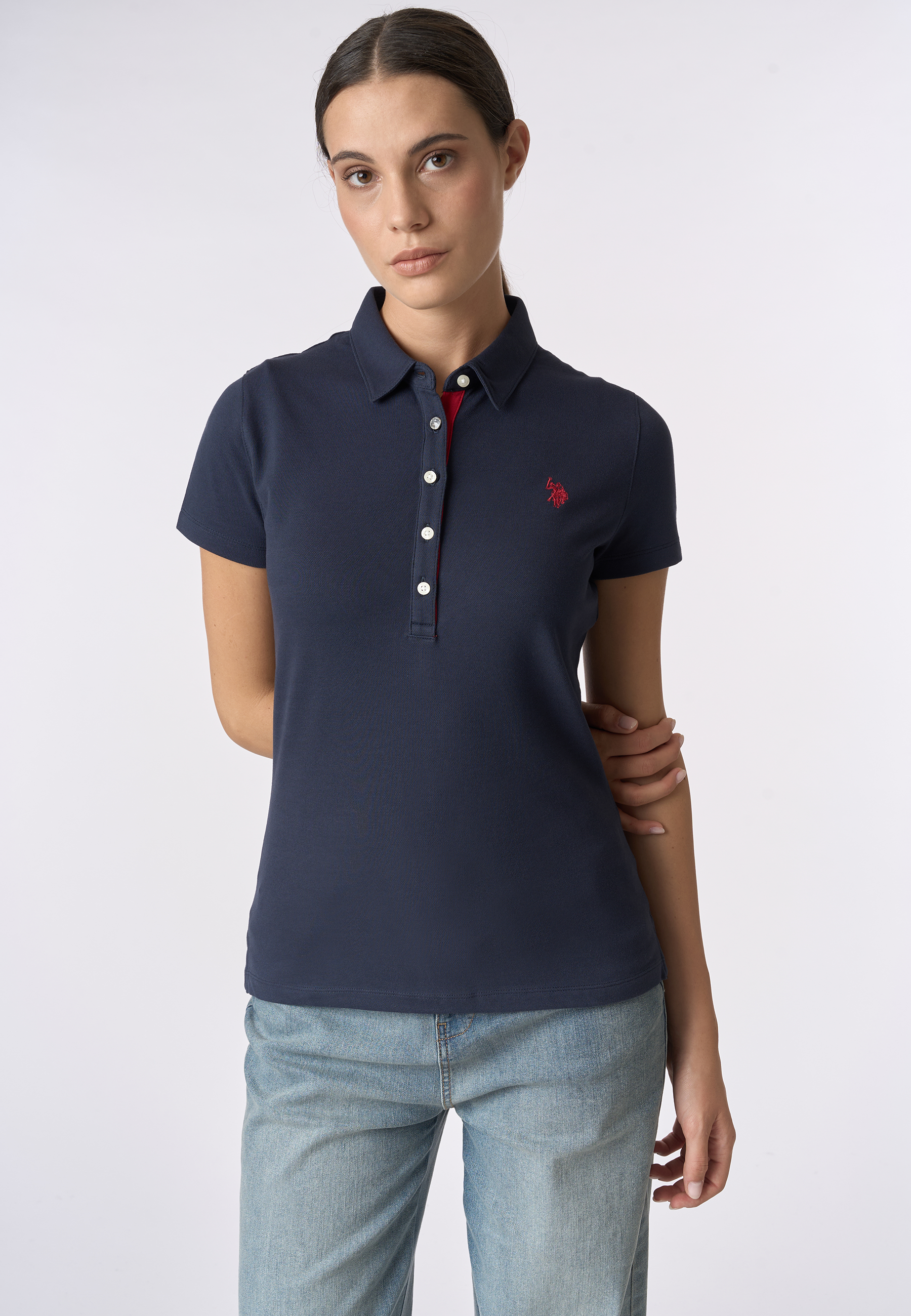 Polo shirt a maniche corte micro piquet stretch