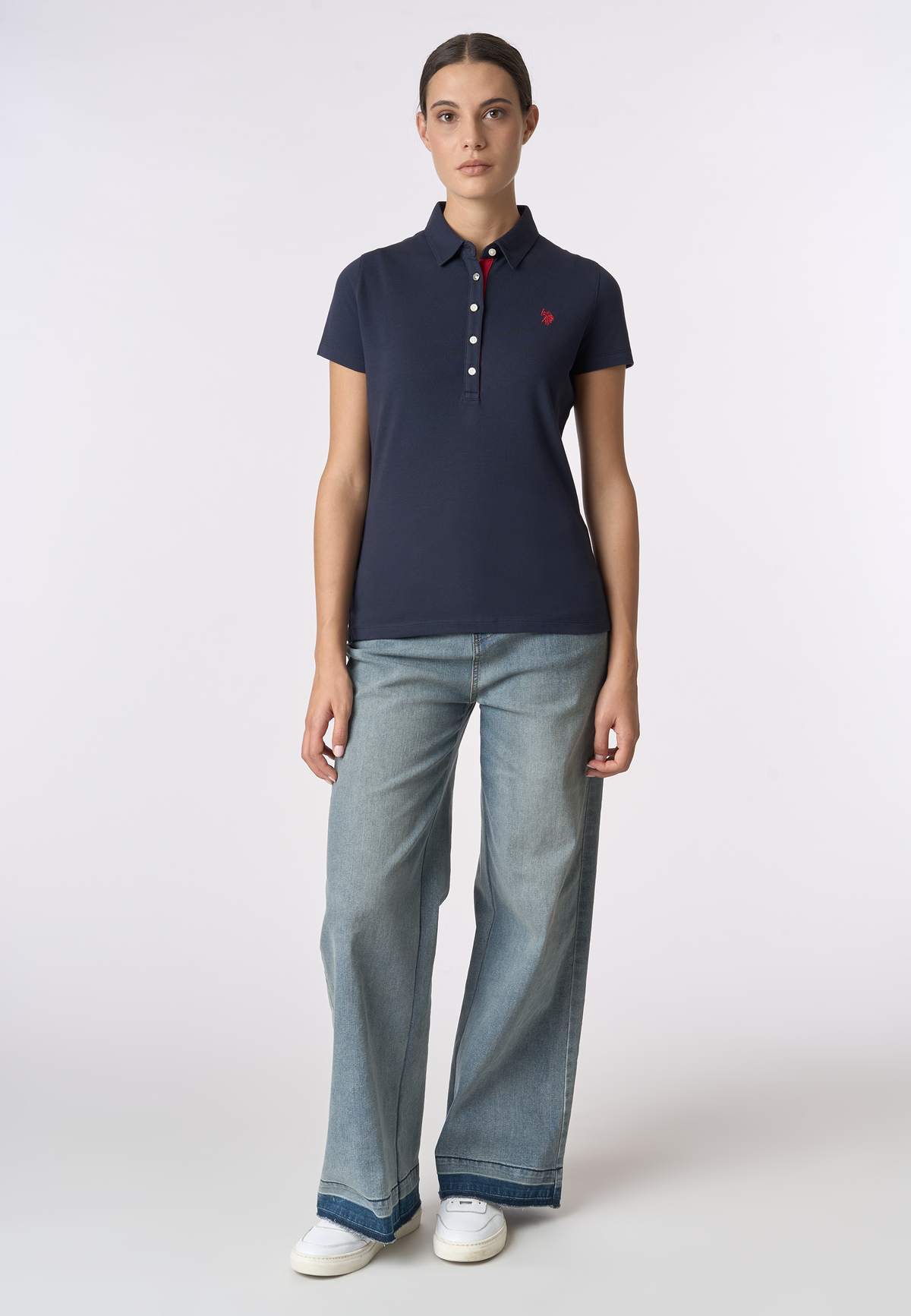 Polo shirt da donna in cotone stretch micropiquet