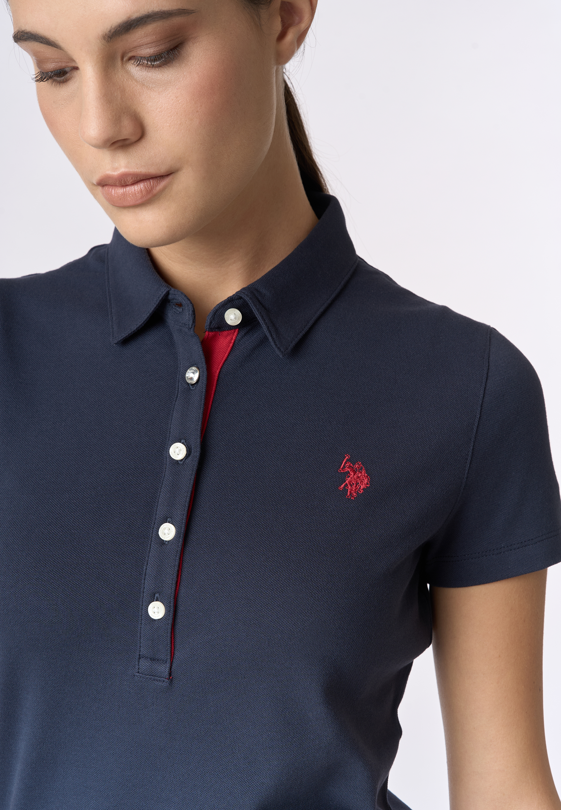Polo shirt da donna in cotone stretch micropiquet