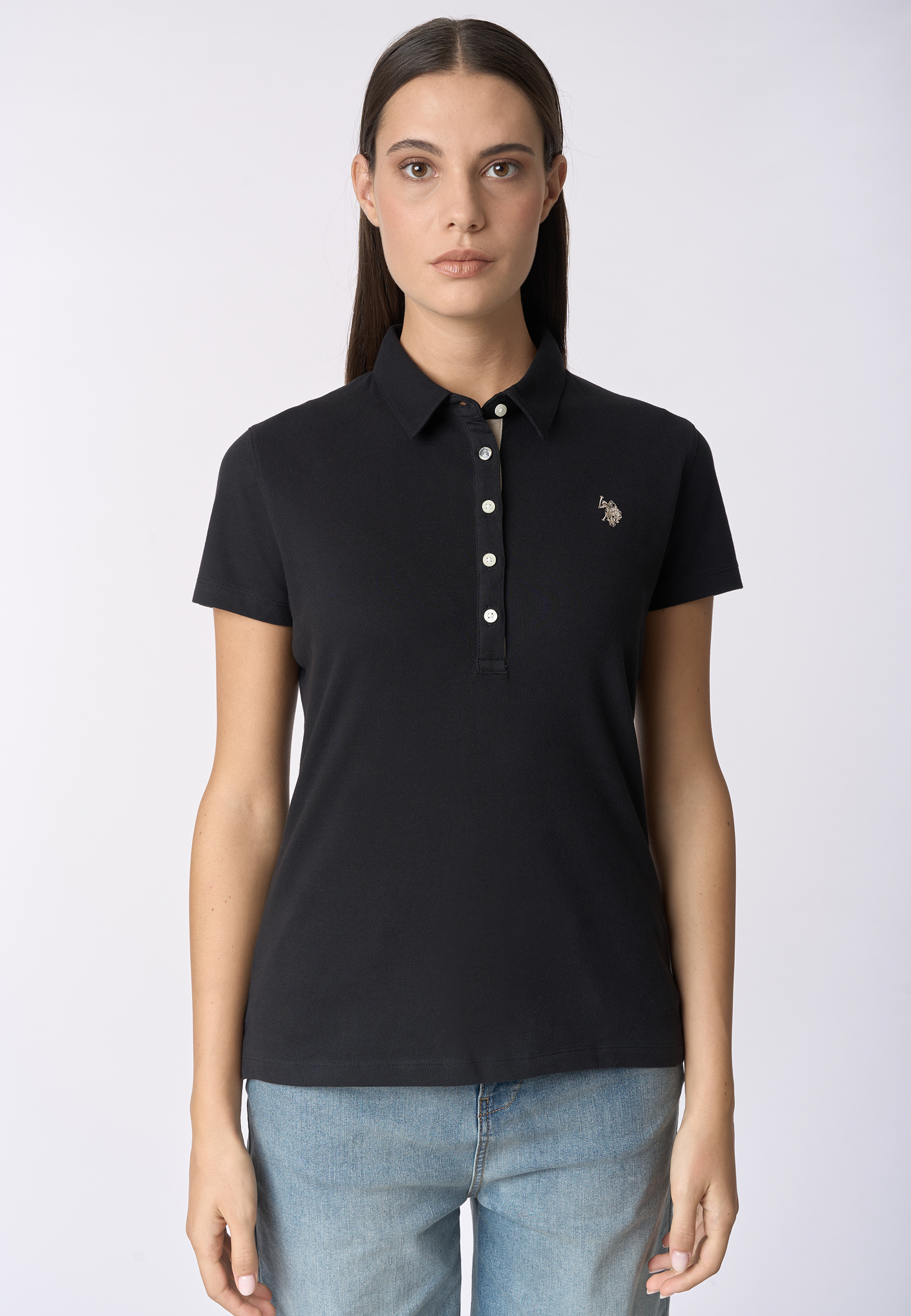 Polo shirt da donna in cotone stretch micropiquet