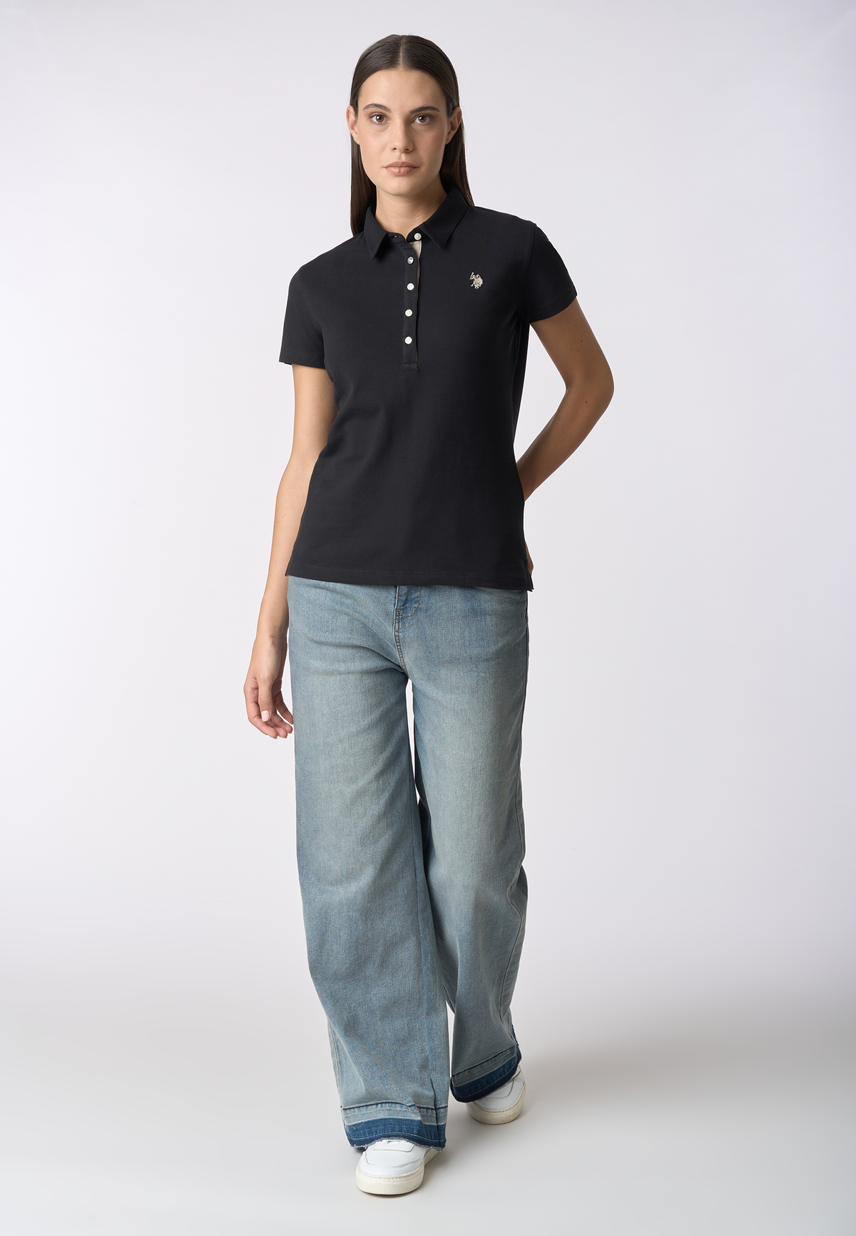 Polo shirt da donna in cotone stretch micropiquet