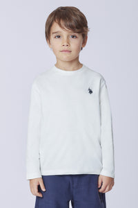 T-shirt a maniche lunghe in cotone heavy jersey
