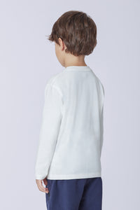 T-shirt a maniche lunghe in cotone heavy jersey