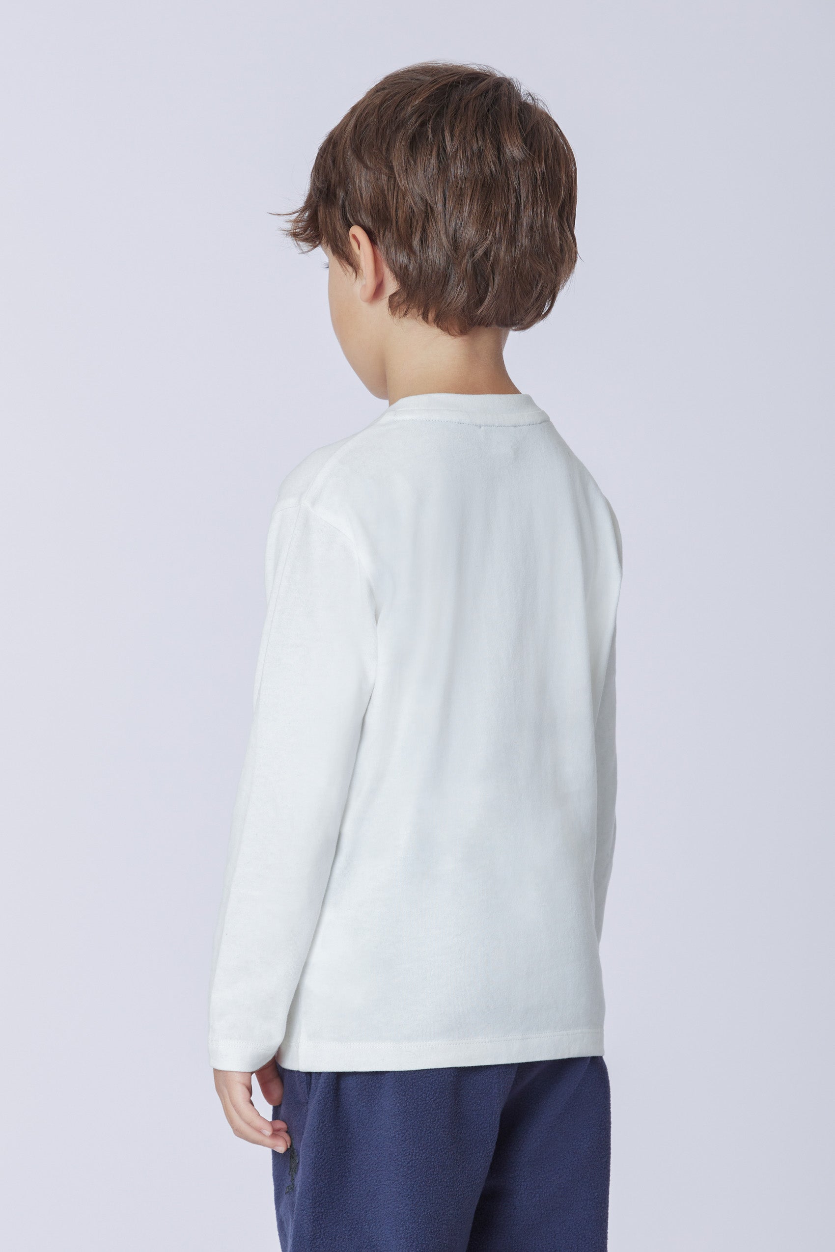 T-shirt a maniche lunghe in cotone heavy jersey