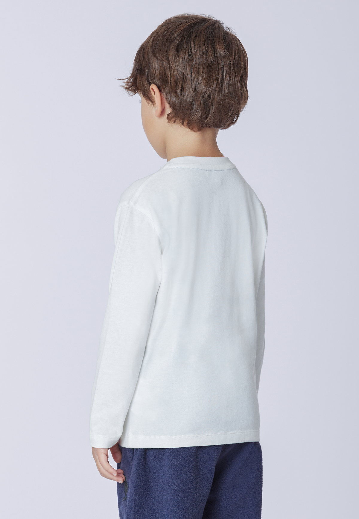 T-shirt a maniche lunghe in cotone heavy jersey