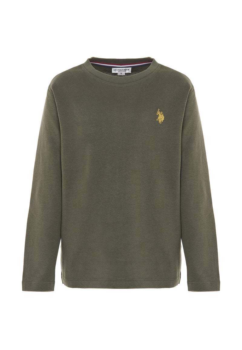 T-shirt a maniche lunghe in cotone heavy jersey