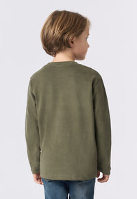 T-shirt a maniche lunghe in cotone heavy jersey