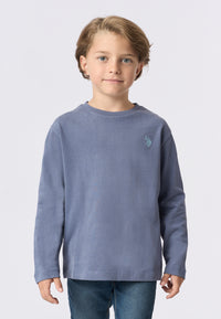 T-shirt a maniche lunghe in cotone heavy jersey