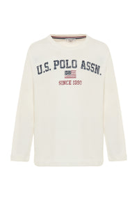 T-shirt a maniche lunghe in cotone heavy jersey con stampa