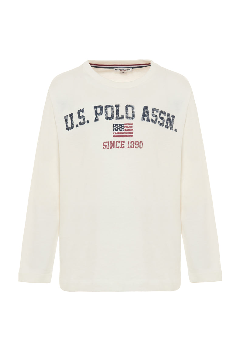 T-shirt a maniche lunghe in cotone heavy jersey con stampa