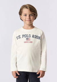 T-shirt a maniche lunghe in cotone heavy jersey con stampa