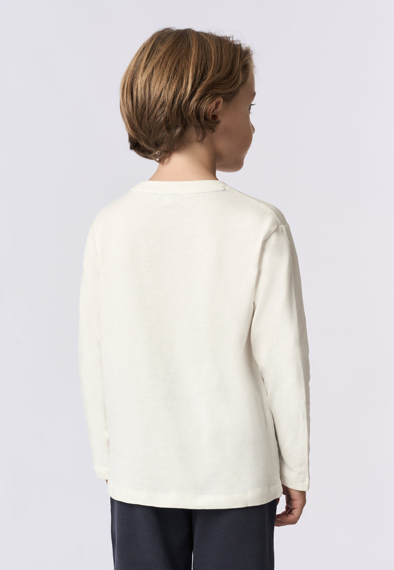 T-shirt a maniche lunghe in cotone heavy jersey con stampa