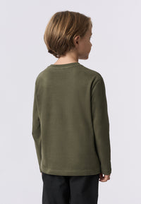 T-shirt a maniche lunghe in cotone heavy jersey con stampa