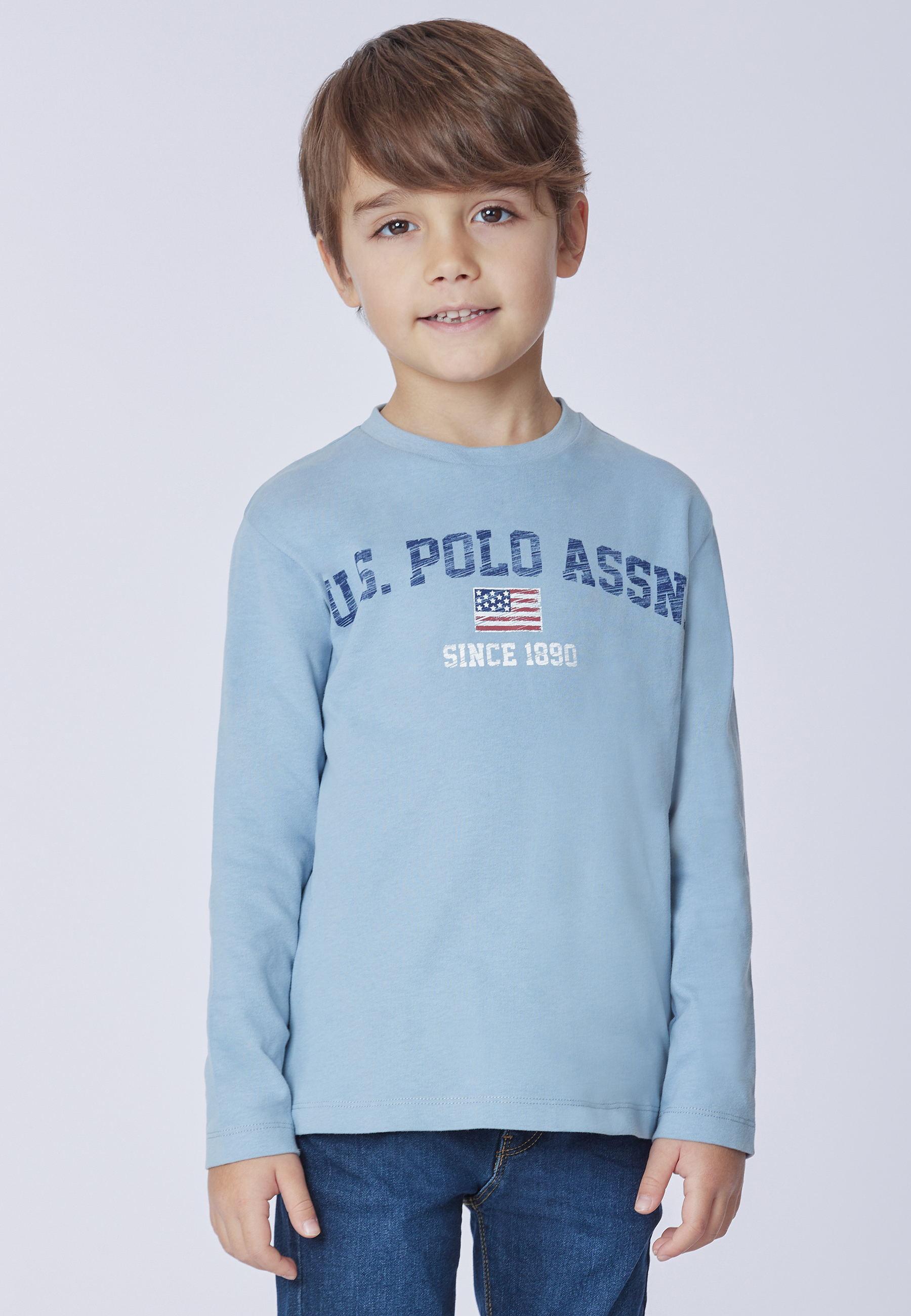 T-shirt a maniche lunghe in cotone heavy jersey con stampa