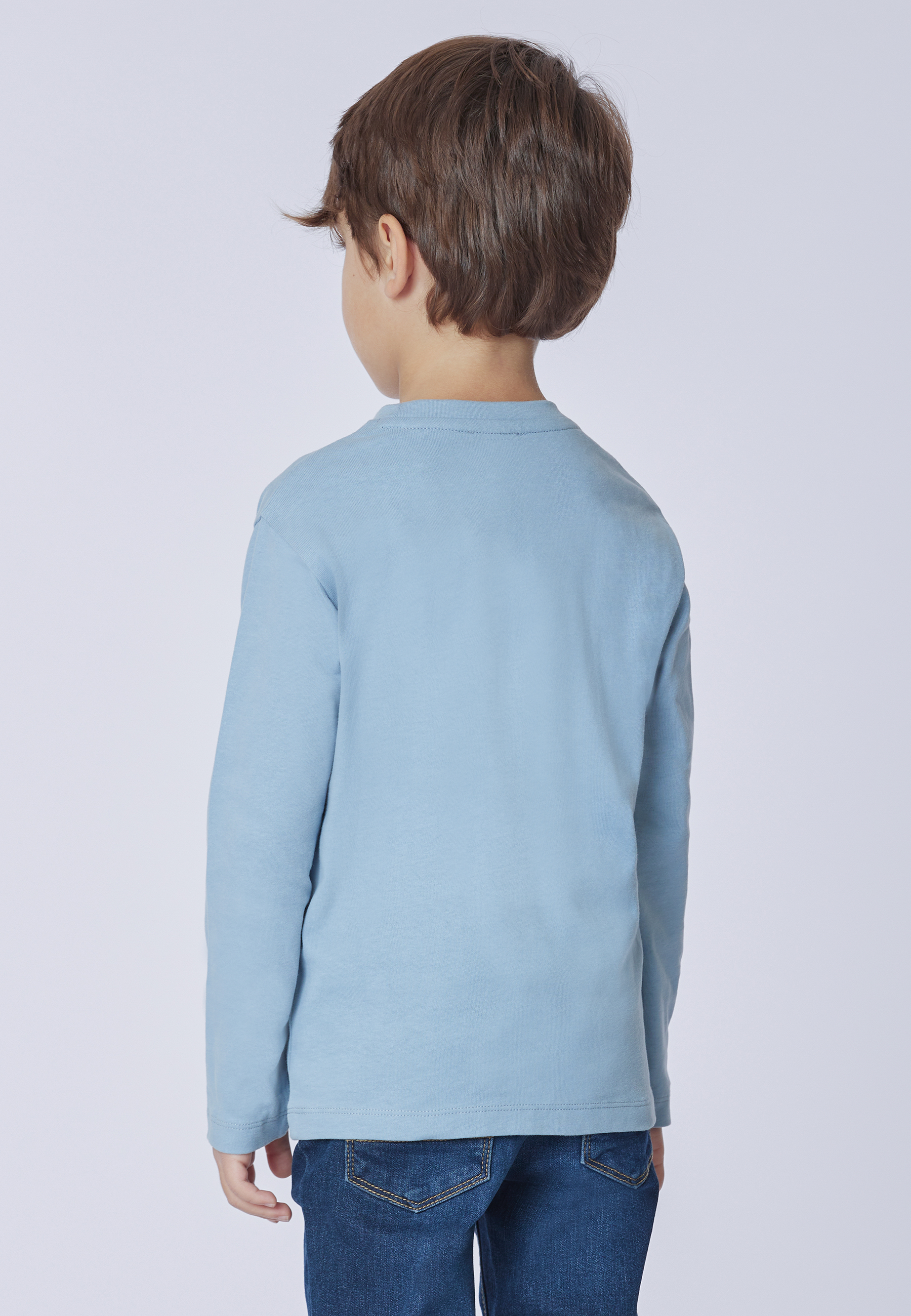 T-shirt a maniche lunghe in cotone heavy jersey con stampa