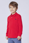 Polo shirt a maniche lunghe in cotone piquet