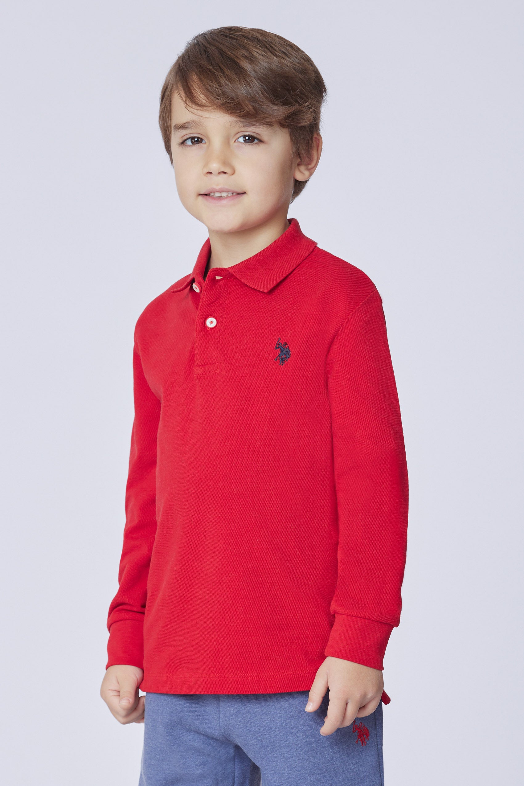 Polo shirt a maniche lunghe in cotone piquet