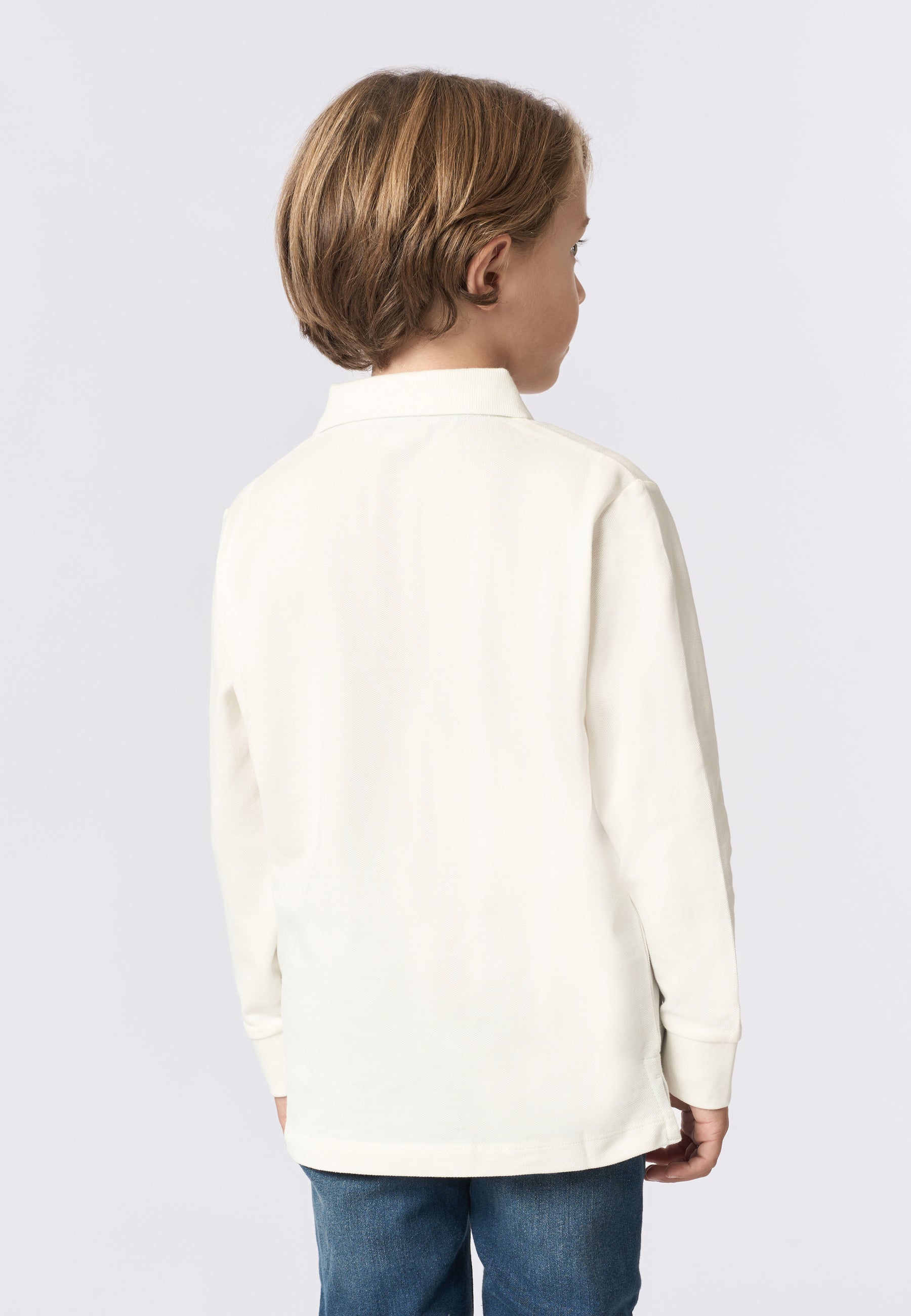 Polo shirt a maniche lunghe in cotone piquet