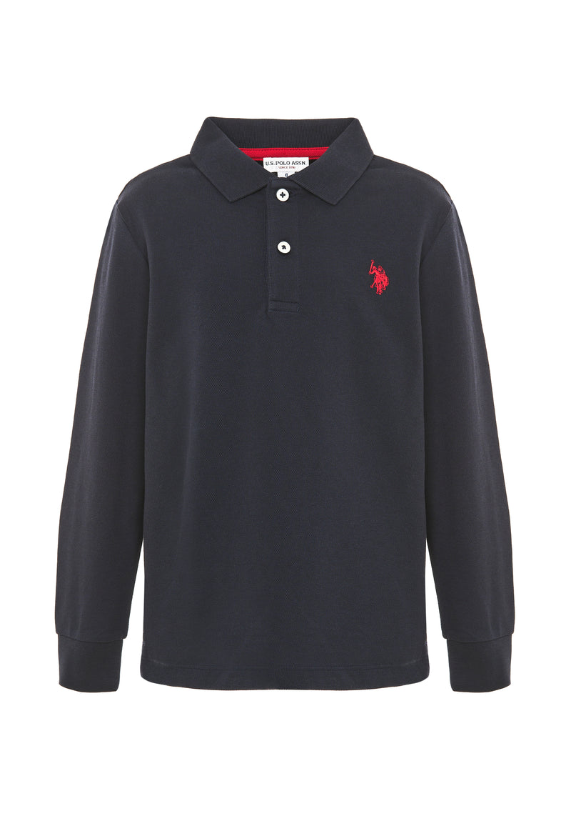 Polo shirt a maniche lunghe in cotone piquet