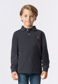 Polo shirt a maniche lunghe in cotone piquet