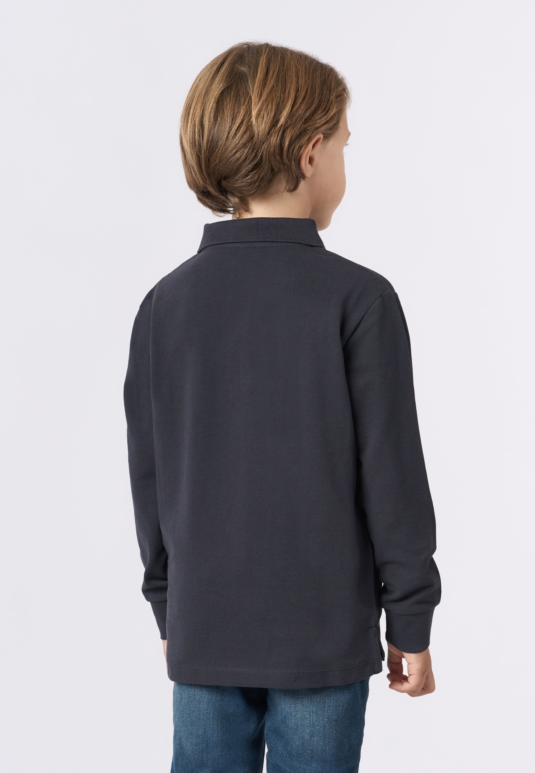 Polo shirt a maniche lunghe in cotone piquet