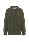 Polo shirt a maniche lunghe in cotone piquet
