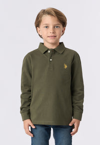 Polo shirt a maniche lunghe in cotone piquet