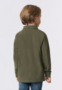 Polo shirt a maniche lunghe in cotone piquet