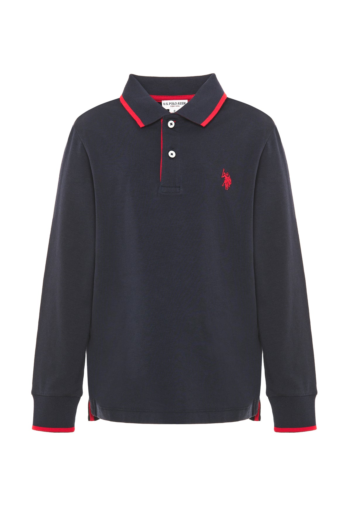 Polo shirt a maniche lunghe in cotone stretch con logo