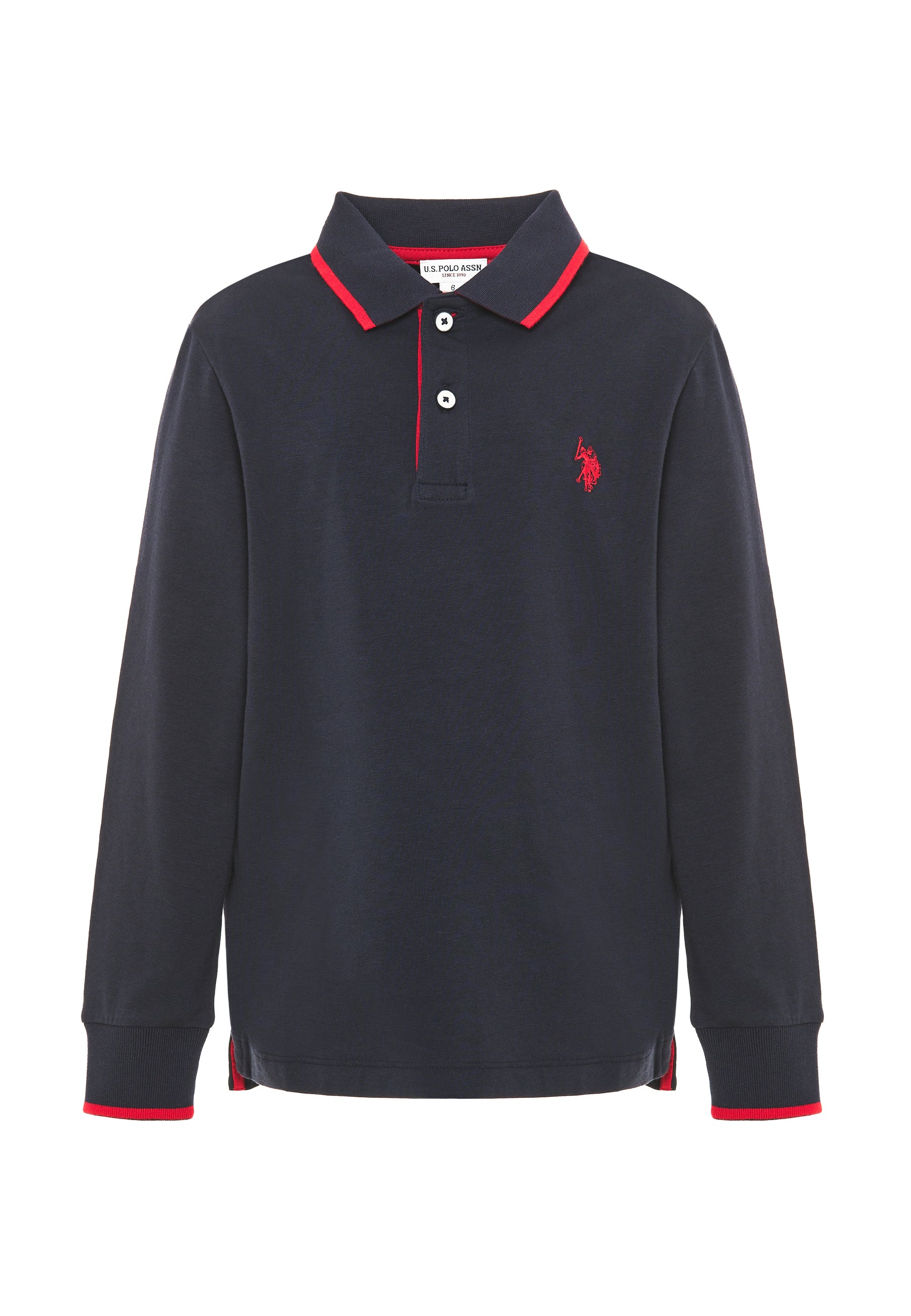 Polo shirt a maniche lunghe in cotone stretch con logo